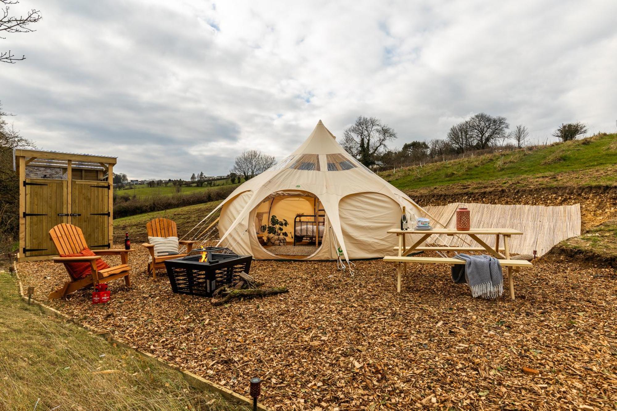 Charlcombe Valley Orchards Glamping Luxury tent Bath
