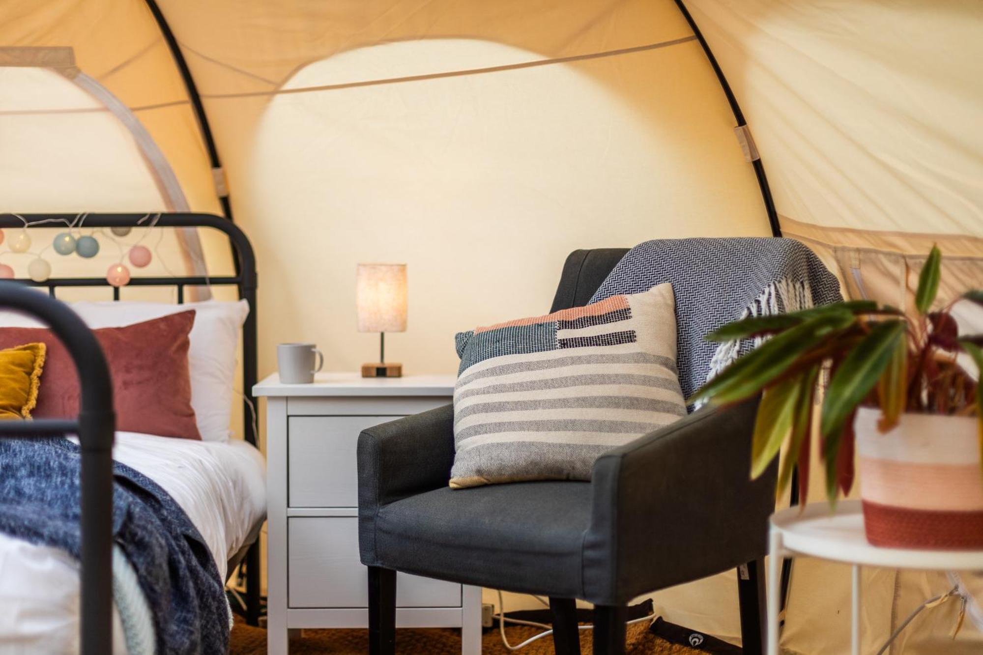 Luxury tent Charlcombe Valley Orchards Glamping Bath