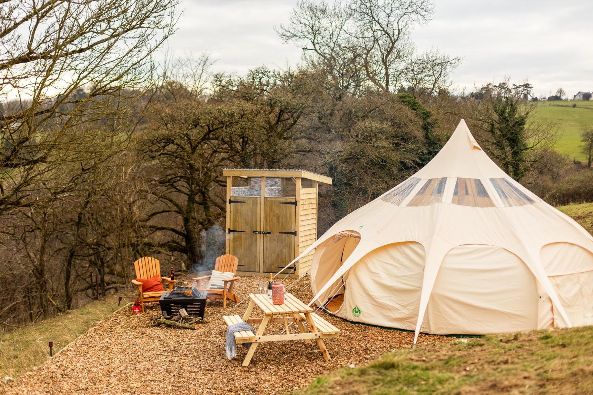 Luxury tent Charlcombe Valley Orchards Glamping Bath