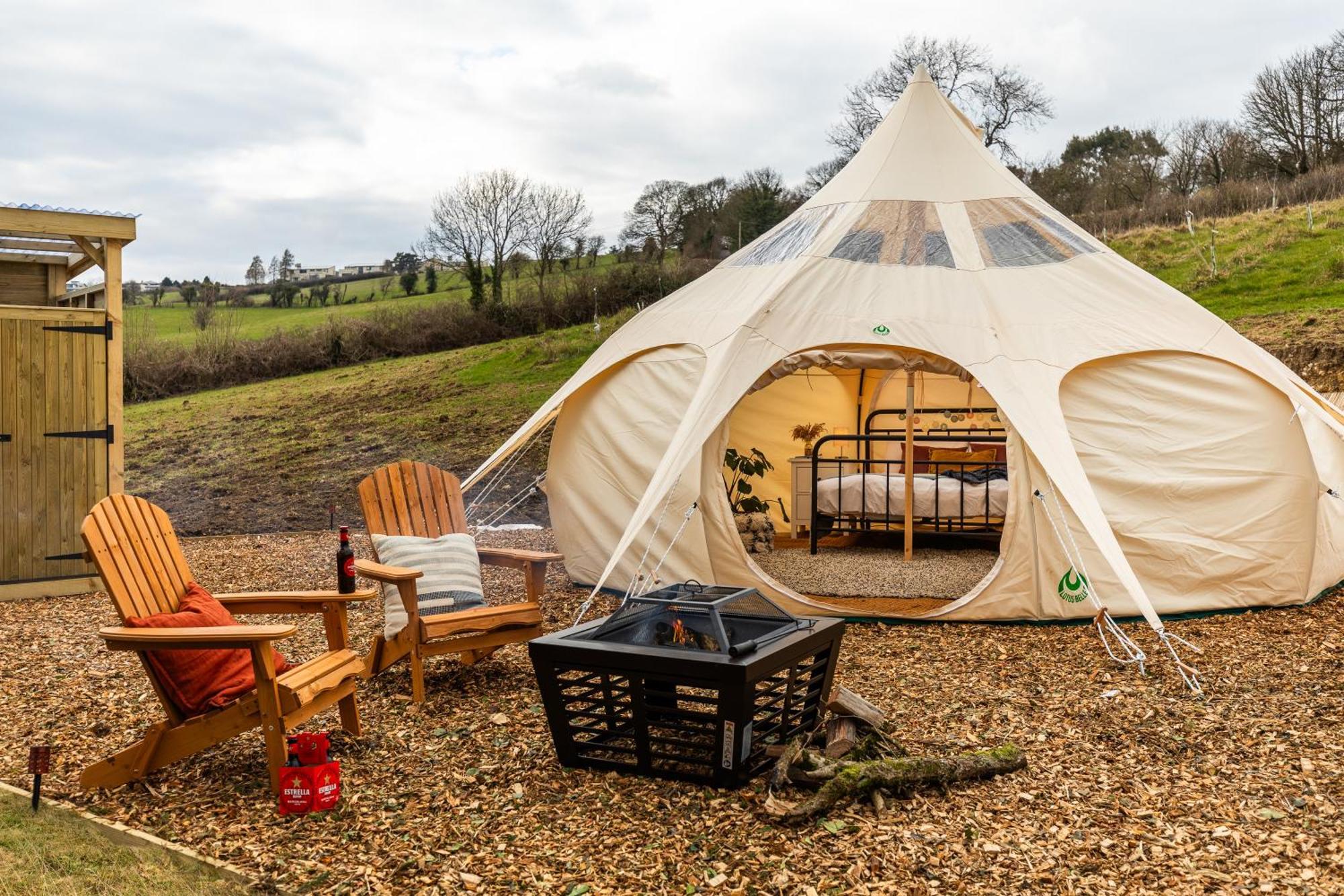 Luxury tent Charlcombe Valley Orchards Glamping Bath